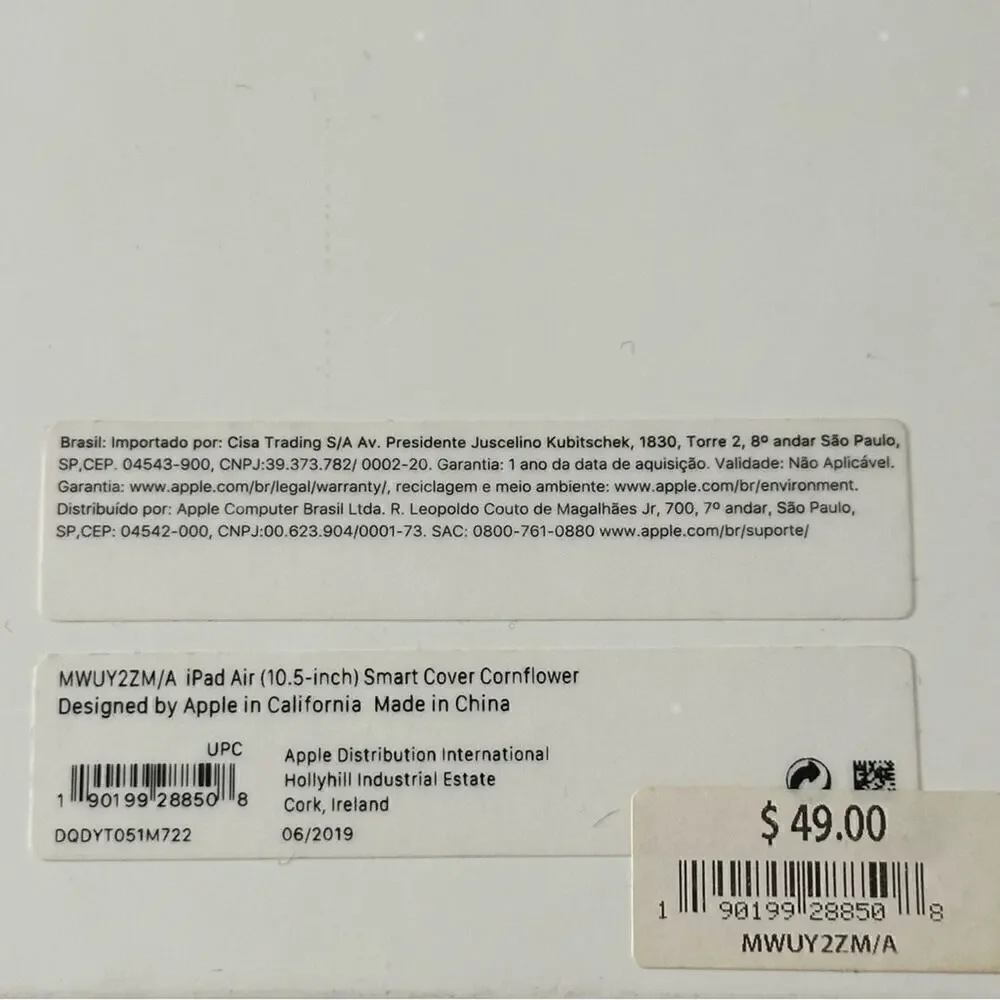 Apple Genuine OEM Cornflower Blue Smart Cover for iPad Air Pro 10.5